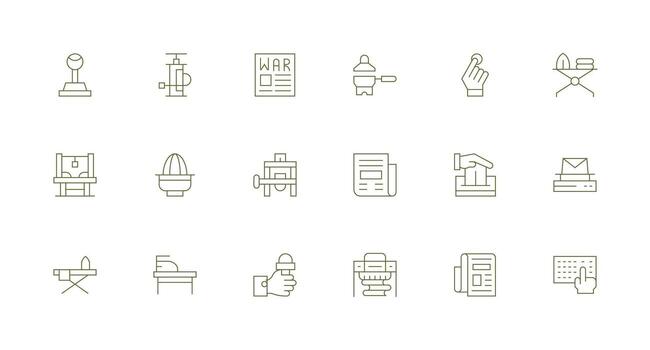 18 mínimo línea vectores para prensa tema completar icono haz para web diseño