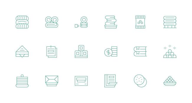 Minimal Line Icons from Stack Set with 18 Vectors Pixel Perfect Icon Set