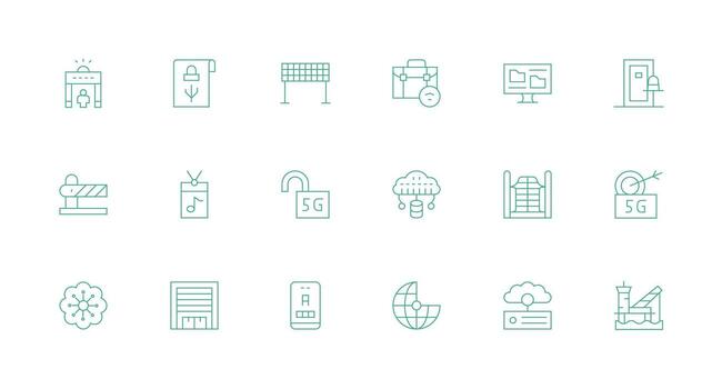 mínimo línea íconos desde acceso conjunto con 18 vectores limpiar icono conjunto icono paquete para ui proyectos
