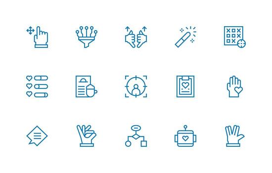 selección icono colección con 15 regular línea diseños mínimo icono conjunto para interfaz proyectos vector