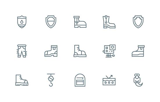 Durable including 15 Regular Line Illustrations Sharp Icons for Presentations vector