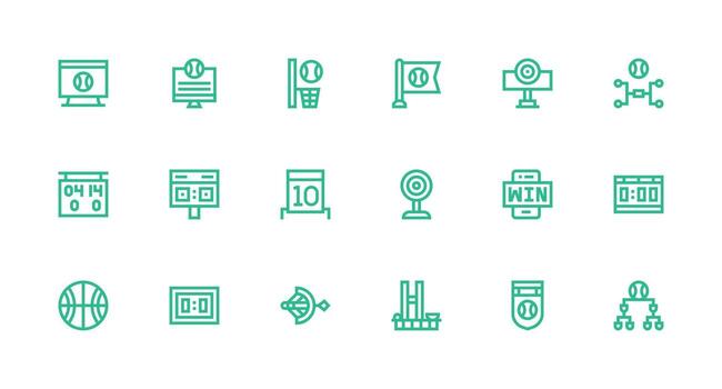 18 íconos para marcador en fuerte carrera línea formato escalable íconos para multiplataforma interfaces vector