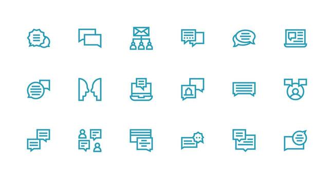 Strong Stroke Line Icons from Reply Set with 18 Vectors Icon Collection Set
