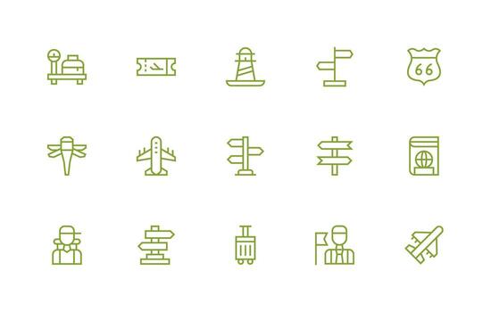 15 Icons for Traveler in Regular Line Format Scalable Icon Pack vector