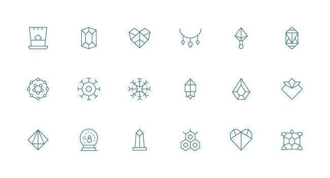 mínimo línea íconos desde cristal conjunto con 18 vectores rápido acceso íconos para ui desarrollo