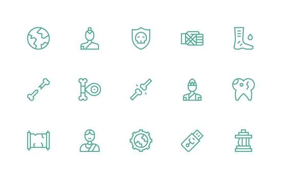 15 Regular Line Style Icons from Broken Collection Smart Icon Collection vector