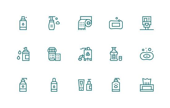 15 Dispenser Icons in Regular Line Aesthetic Icons Built for Visual Consistency Pack vector