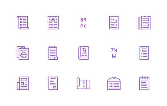 Specifications Icon Set with 15 Regular Line Graphics Icons Built for Visual Consistency Pack vector