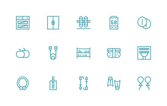 15 Icons for Double in Regular Line Format Outline Icon Pack vector
