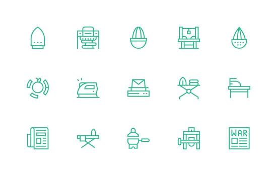 15 regular línea diseños para prensa íconos completar icono haz para web diseño vector