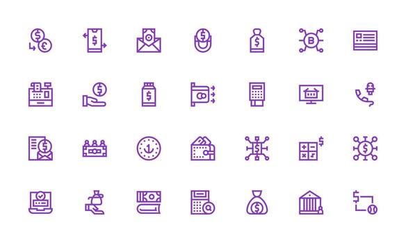 Transaction featuring 28 Icons in Bold Line Design Core Icon Collection for Daily Tasks vector