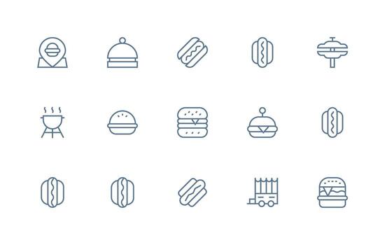 Pancho conjunto con 15 regular línea íconos icono conjunto para proyectos vector