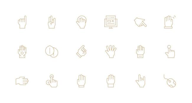 Click Icon Set with 18 Minimal Line Graphics Complete Icon Set for Mobile Apps vector