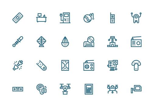 24 Icons for Gadget in Thick Line Line Format Detailed Icon Collection for Design Systems vector