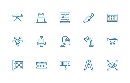 15 Regular Line Style Icons from Adjustable Collection Simple Icons for Interface and Wireframes vector
