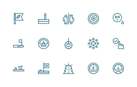 indicador presentando 15 íconos en regular línea diseño simplificado icono paquete para visual herramientas vector