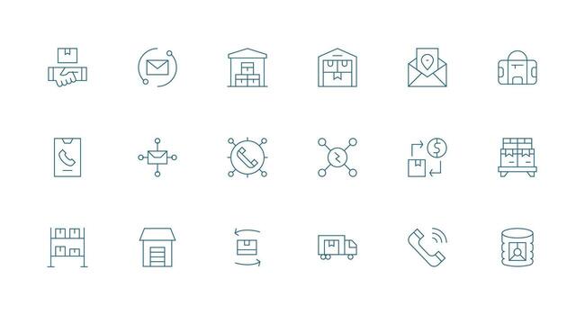 Inbound including 18 Minimal Line Illustrations Multi-Style Icons for Creative Projects vector