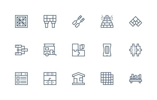 modular icono conjunto con 15 regular línea gráficos limpiar icono paquete vector