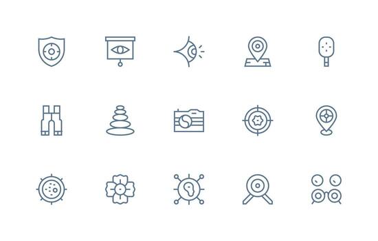 Regular Line Icons from Focus Set with 15 Vectors Functional Icon Series