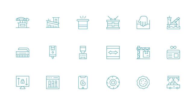 Loading Set with 18 Minimal Line Icons Responsive Icon Set for Flexible Layouts vector