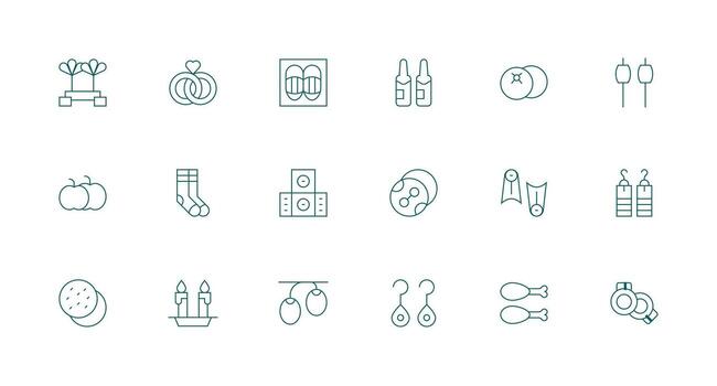Pair Visual Pack containing 18 Minimal Line Icons Web and App Icon Pack Collection vector