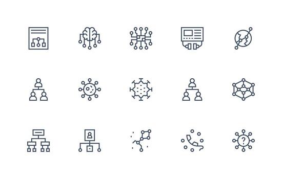 conexiones visual paquete conteniendo 15 regular línea íconos usuario interfaz íconos para digital productos vector