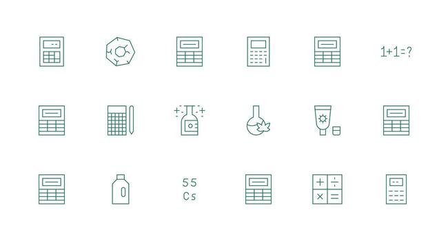 Formula featuring 18 Icons in Minimal Line Design Multi-Purpose Icon Set vector