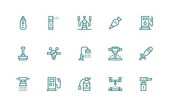 15 Regular Line Style Icons from Nozzle Collection All Device Compatible Icon Set vector