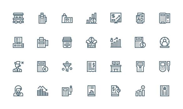 Sales Set with 28 Bold Line Icons UI and UX Focused Icon Collection vector