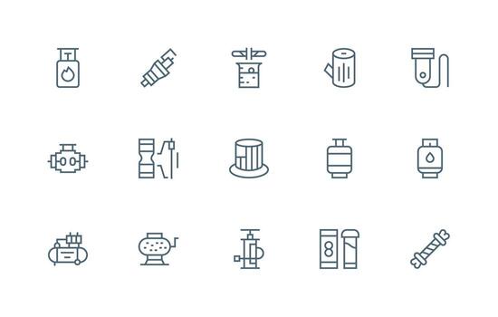 15 Regular Line Vectors for Cylinder Theme Essential Icons for Rapid UI Building