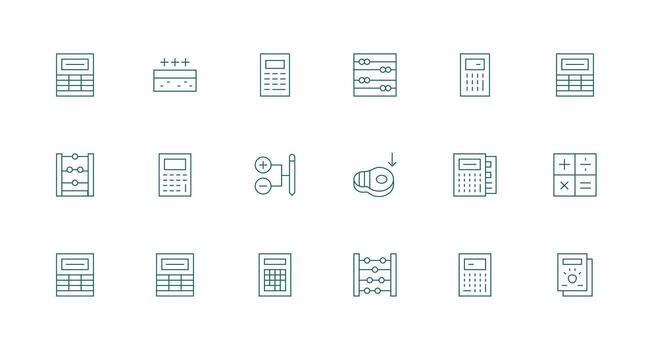 Subtract Icon Collection with 18 Minimal Line Designs All Device Compatible Icon Set vector