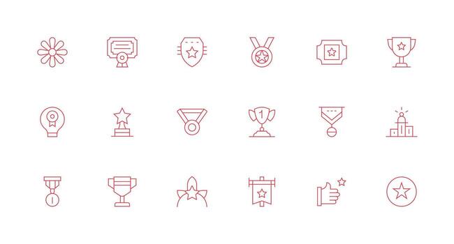 18 Icons for Outstanding in Minimal Line Format Reusable Icon Set vector