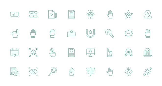 Highlight featuring 32 Icons in Thin Line Design Neutral Style Icons for Any Project vector