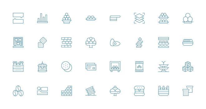 32 Thin Line Style Icons from Stacked Collection Clean Icon Set Icon Pack for UI Projects vector