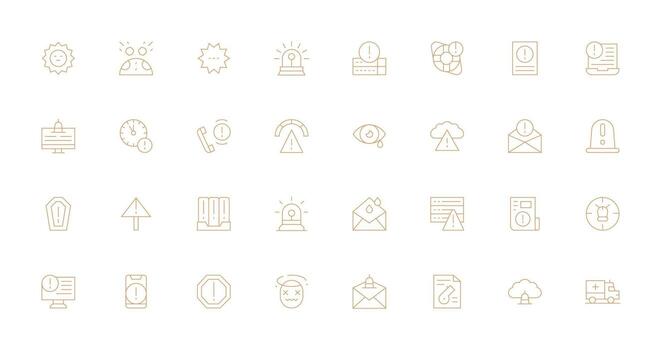 32 íconos para crítico en Delgado línea formato icono conjunto para aplicaciones vector