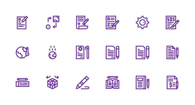 Change Icon Set with 18 Strong Stroke Line Graphics Icon Set vector