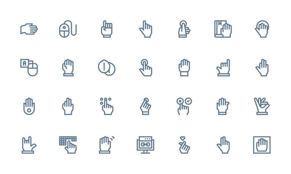 28 Bold Line Icons for Click Graphics Complete Icon Bundle for Web Design vector