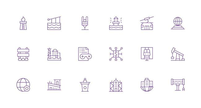 18 íconos para plataforma en mínimo línea formato de múltiples fines icono conjunto vector