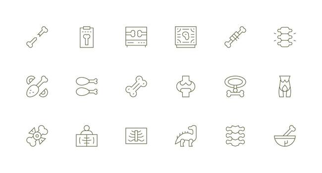 Minimal Line Icons from Bone Set with 18 Vectors Full Icon Library for UI Designers