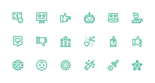 18 Strong Stroke Line Style Icons from Bad Collection Multi-Purpose Icon Set vector