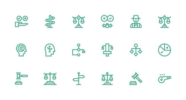 18 Icons for Decision in Strong Stroke Line Format Pixel Perfect Icons for Modern Apps vector