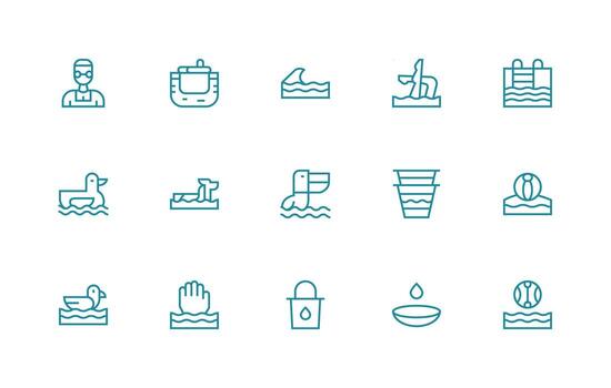 15 Icons for Splash in Regular Line Format Editable Icon Collection vector