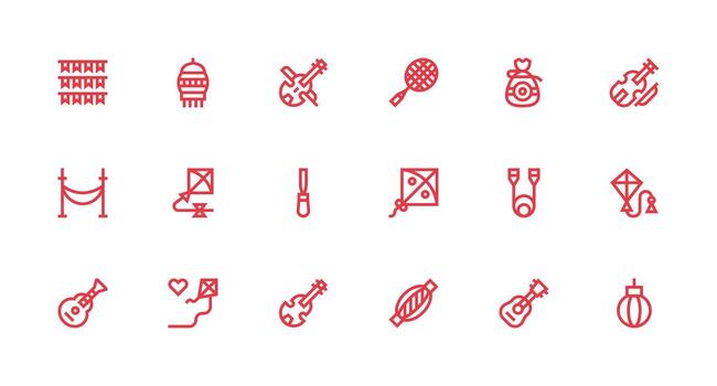 cuerda diseño íconos presentando 18 en fuerte carrera línea estilo bien estructurado íconos para creativo utilizar vector