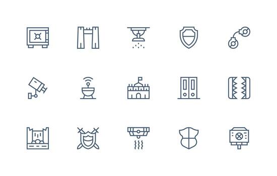 15 Regular Line Style Icons from Security System Collection Design Icon Pack vector