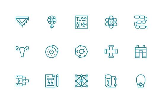 15 Icons for Diagram in Regular Line Format Clean Icon Collection for Web Use vector