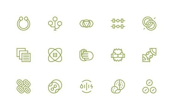 15 Combined Icons in Regular Line Aesthetic UI Icon Set vector