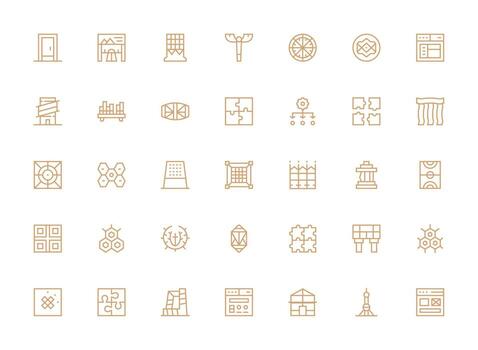 35 Regular Clean Line Vectors for Framework Theme Theme-Based Icon Pack
