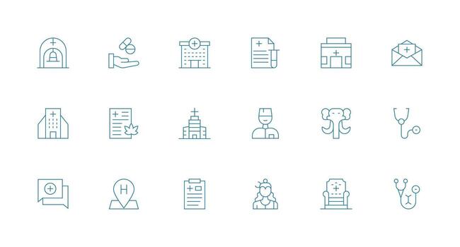 18 Minimal Line Designs for Physician Icons Icons Built for Visual Consistency Pack vector