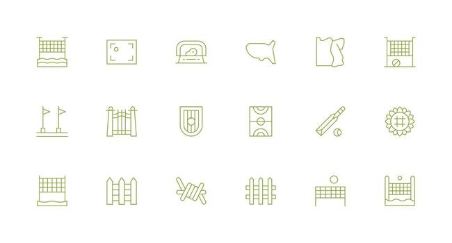 18 Minimal Line Icons for Boundary Graphics Smart Icon Collection vector