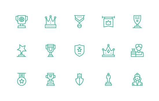 15 Regular Line Style Icons from Prestige Collection UI Icon Set vector